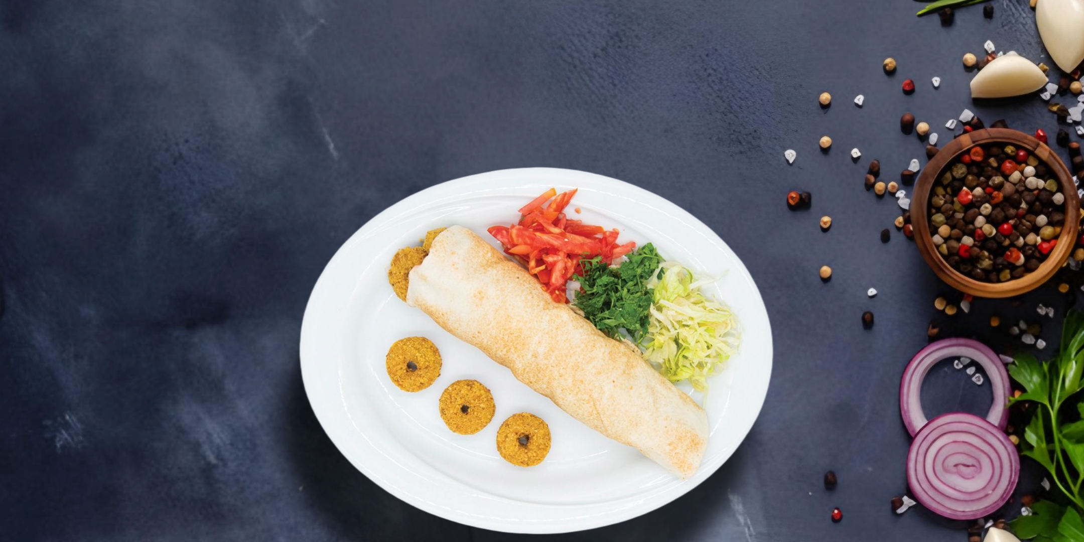 لەفەی فەلافل نان | شاورما فلافل