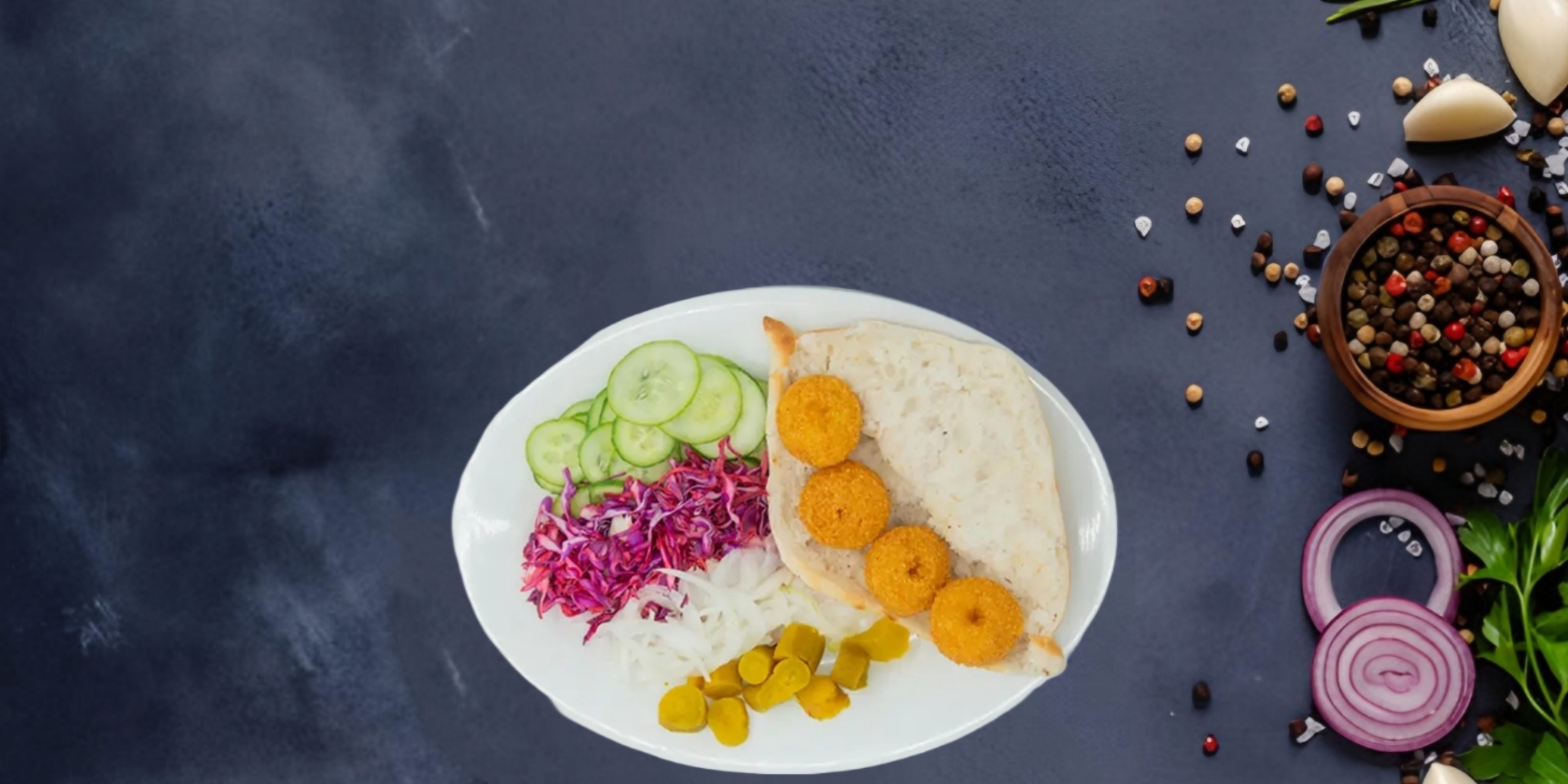 لەفەی فەلافل سەموون | ساندويتش فلافل